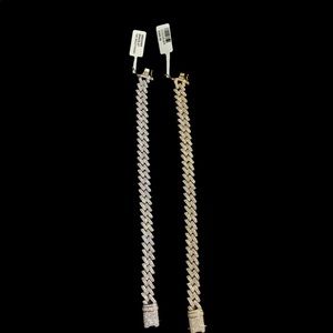 Stainless steel bracelet white gold finish 10mm8in